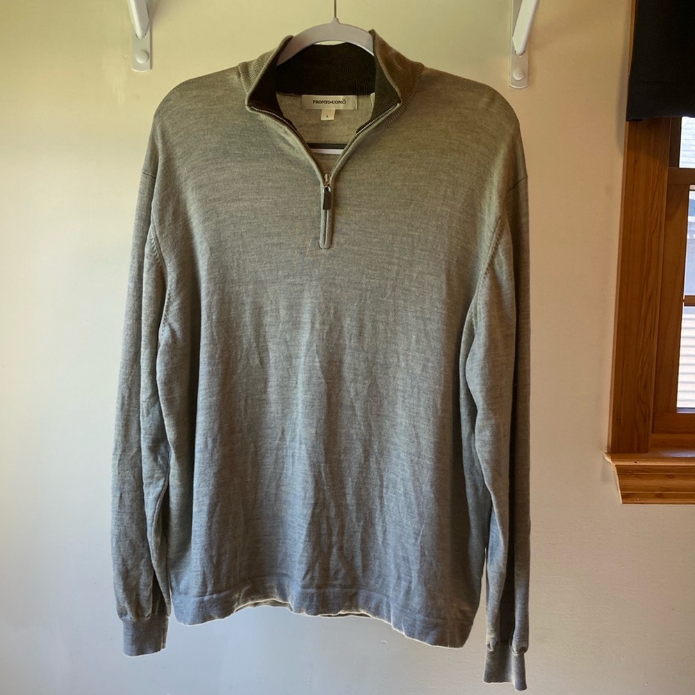 Men's Tan Half-Zip Sweater